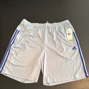 Adidas Gray and Blue Athletic Shorts Lightweight Design